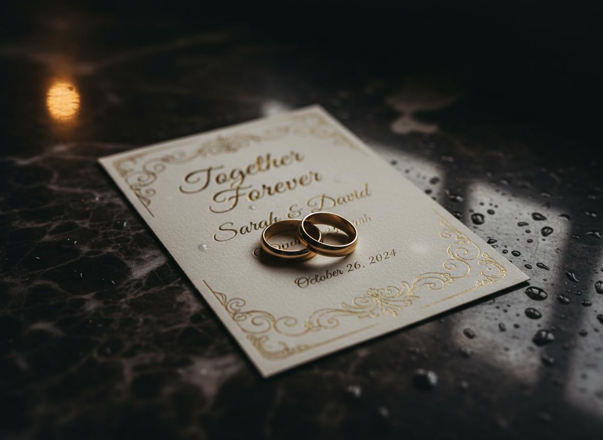 Wedding Rings and Invitation Detail